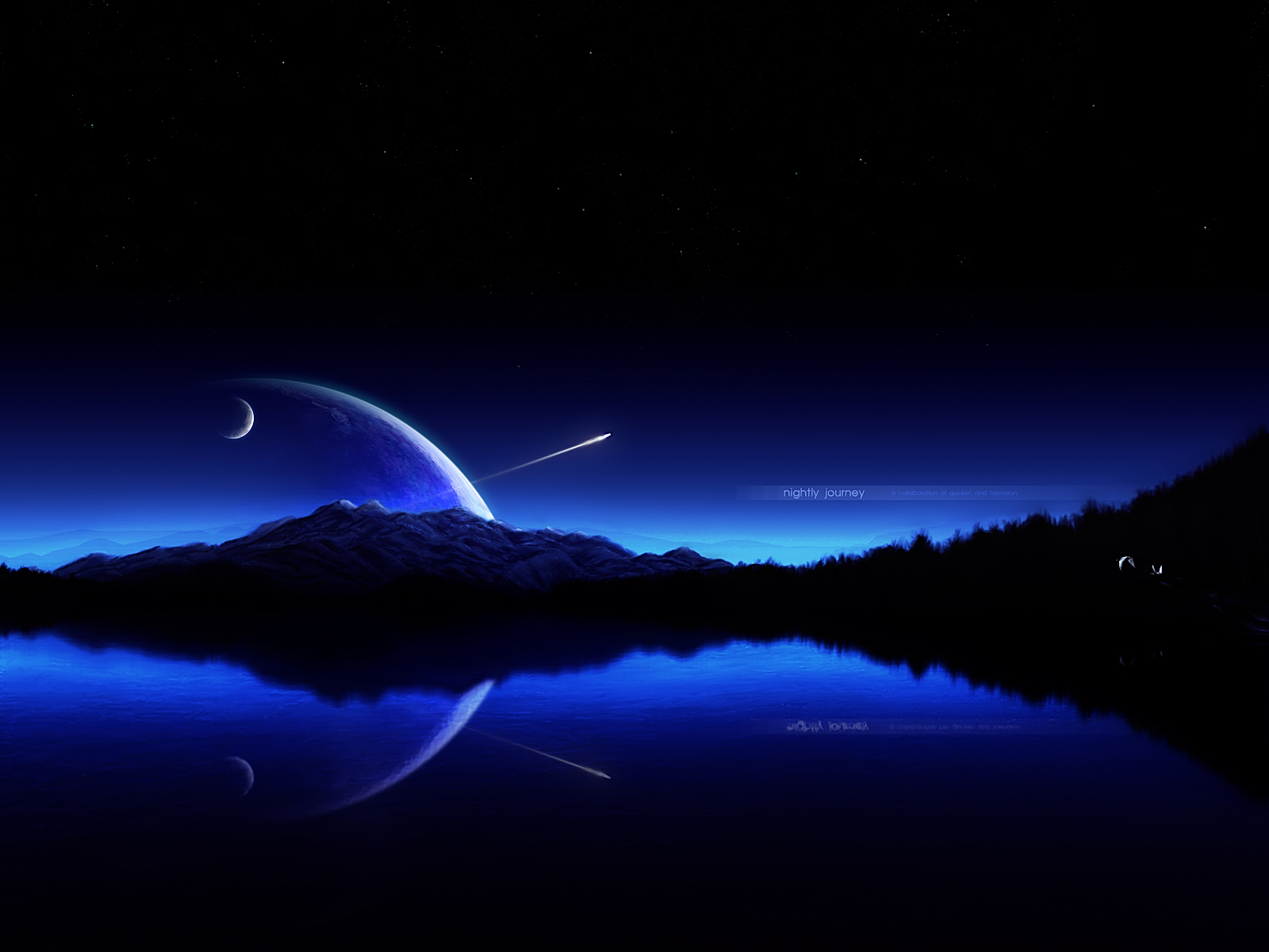 Posted in Wallpapers | Tagged blue, comet, forest, lake, landscape, moon, 